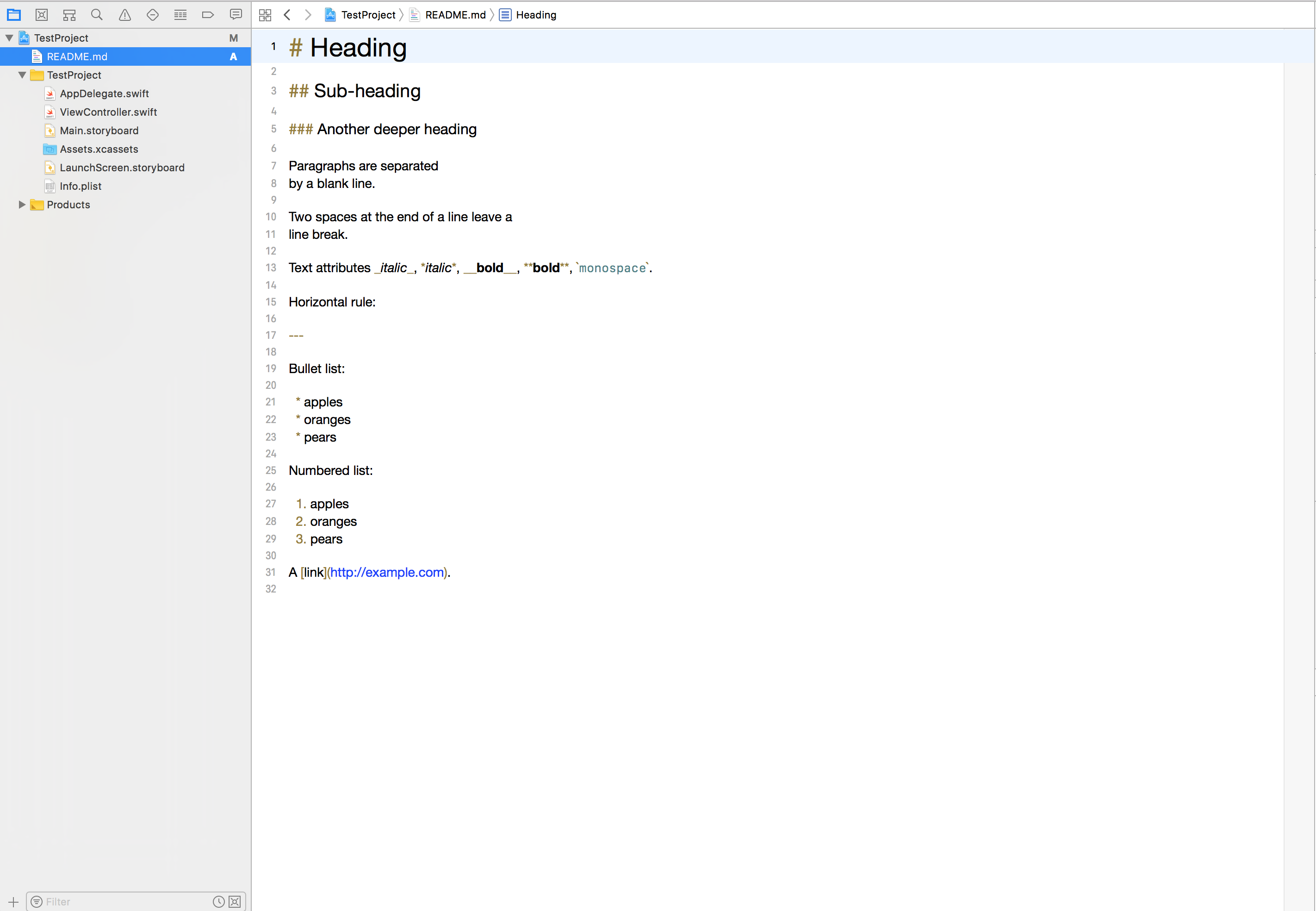 Xcode Markdown No Render